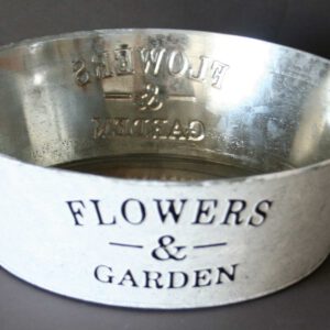 Zink-Schale-Flowers-&-Garden,-shabby,-weiß-gewaschen,-D-=-28-cm,-H-=-9-cm